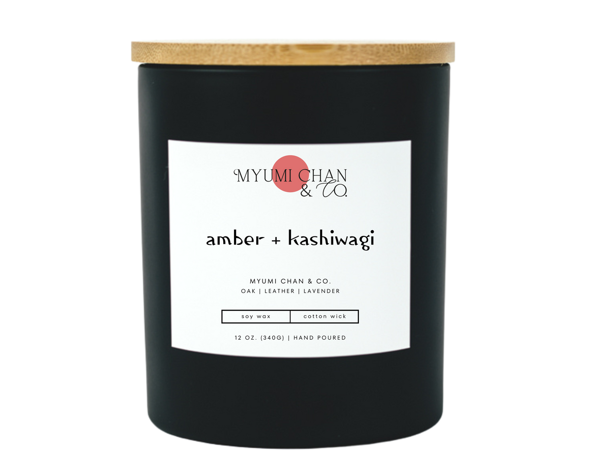 Amber + Kashiwagi soy candle by Myumi Chan & Co.