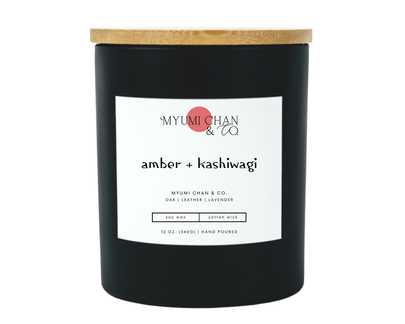 Amber + Kashiwagi soy candle by Myumi Chan & Co.