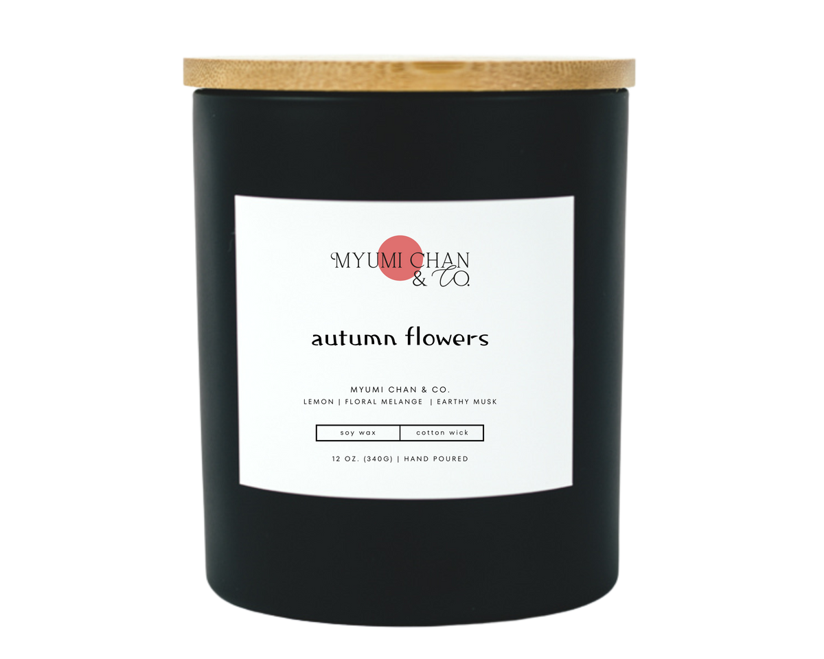 Autumn Flowers fall soy candle by Myumi Chan & Co.