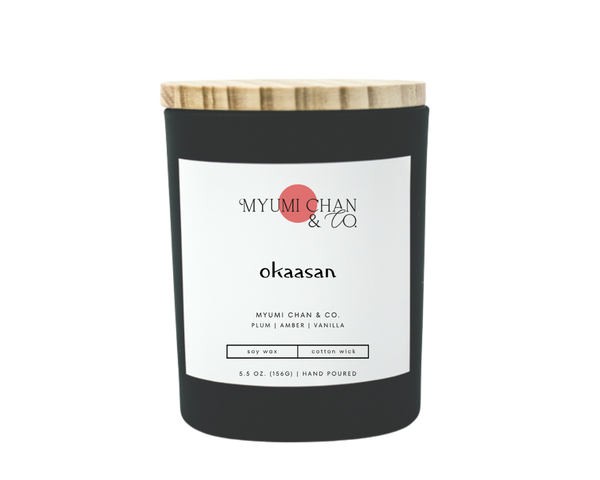 Okaasan soy candle with plum, black cherry and vanilla notes