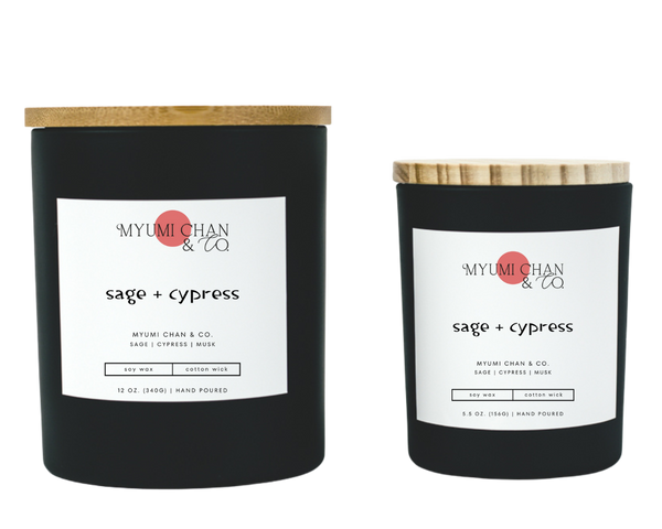 Sage + Cypress earthy herbal scented soy candle