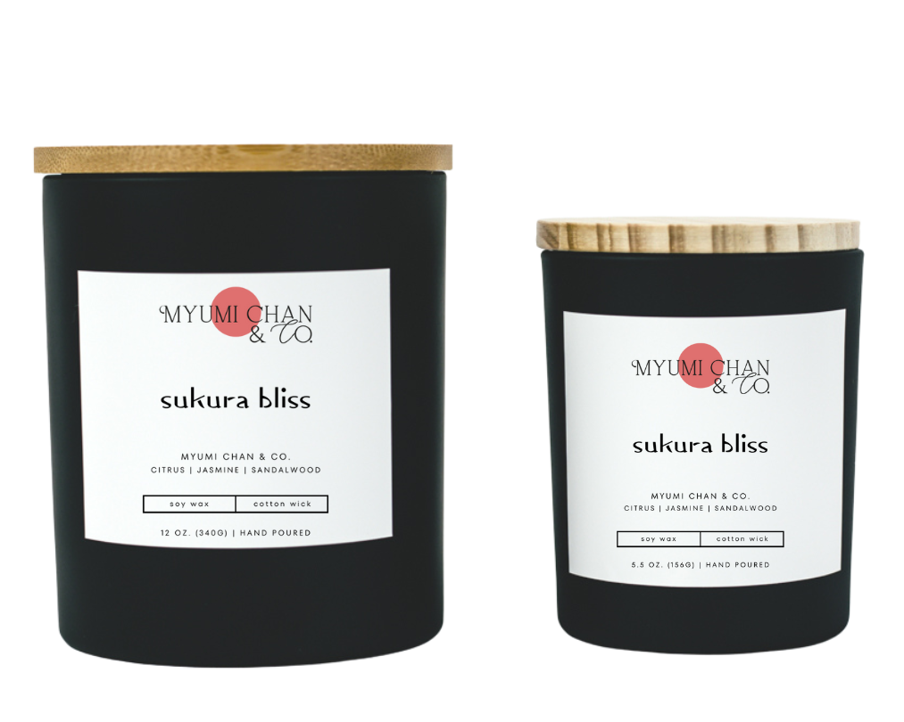 Sakura Bliss cherry blossom inspired scented soy candle